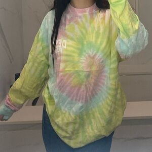 Alvin’s World Destin Florida Pastel Oversized Tie Dye Cotton Long Sleeve